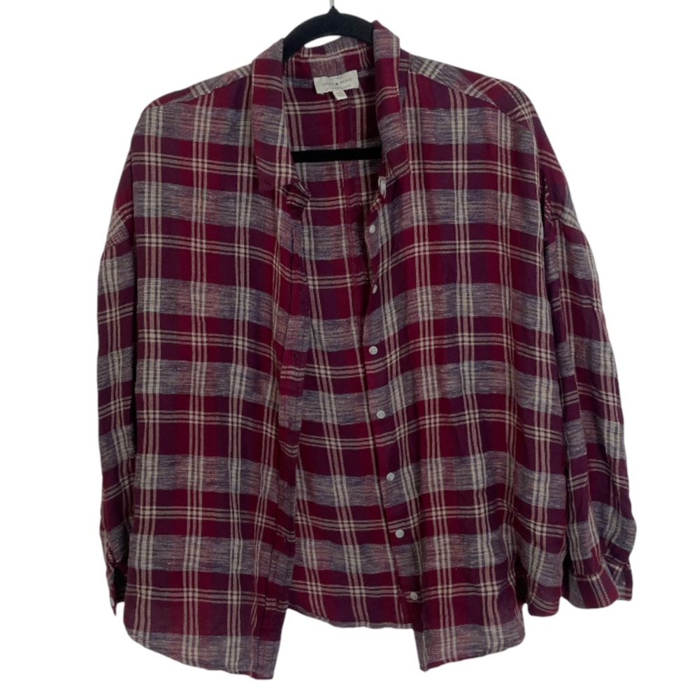 ⭐️ Plaid Country Nashville Party Concert Rock Hipster Hippie Artsy Down Blouse